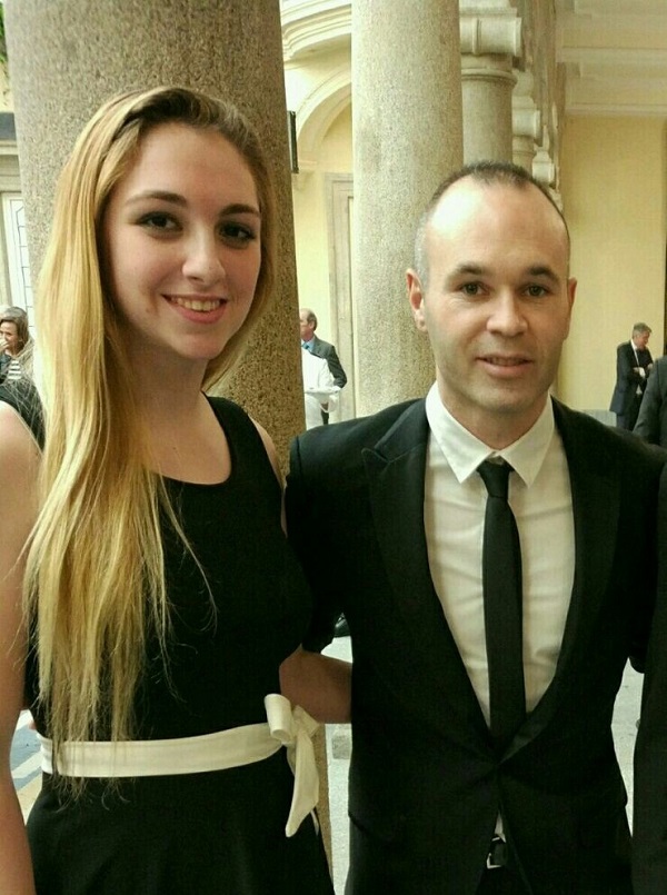 With the soccer player andres iniesta